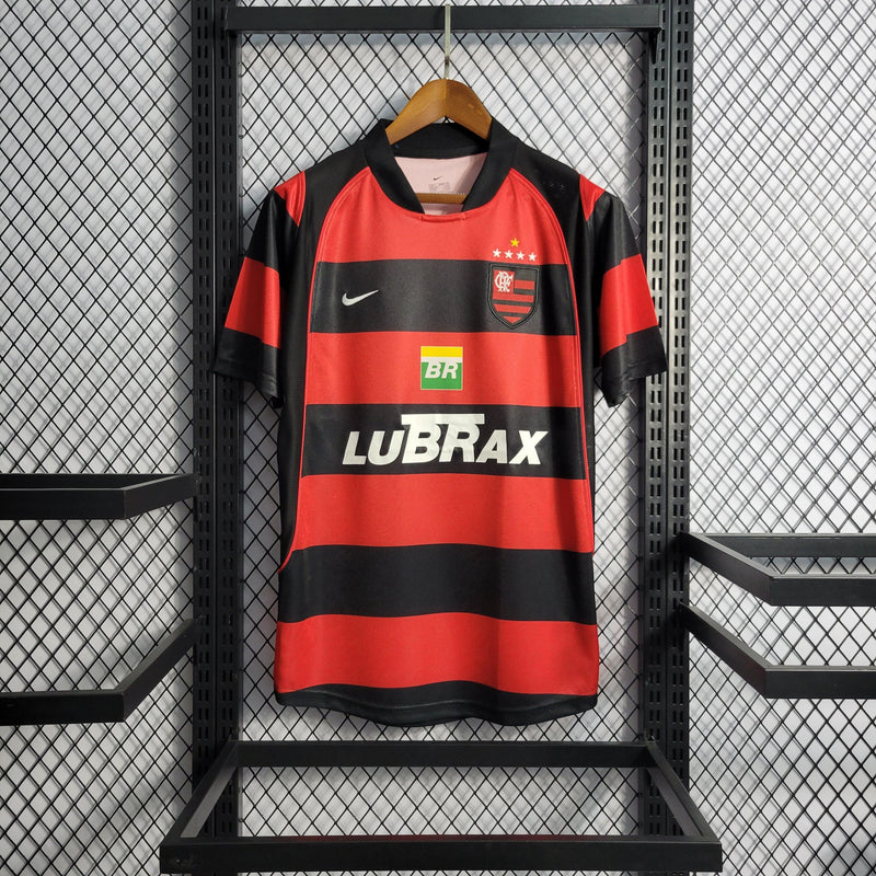 Camisa Flamengo Home 03/04 Retrô - Vermelha e Preta