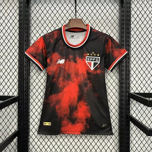 Camisa do São Paulo Feminina Baby Look 24/25 com Personalização Grátis