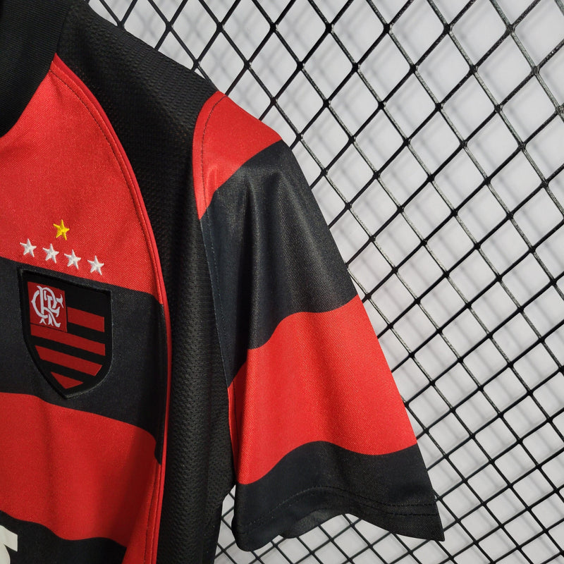 Camisa Flamengo Home 03/04 Retrô - Vermelha e Preta