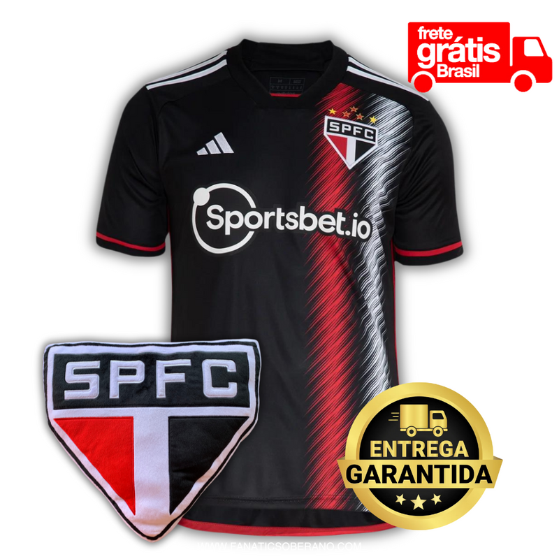 Camisa do São Paulo Terceiro Uniforme 23/24 + 1 Almofada de Pelúcia de Brinde