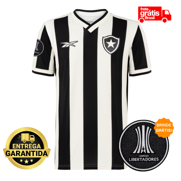 Camisa Botafogo Home 24/25 - Com Personalização + Patch Libertadores