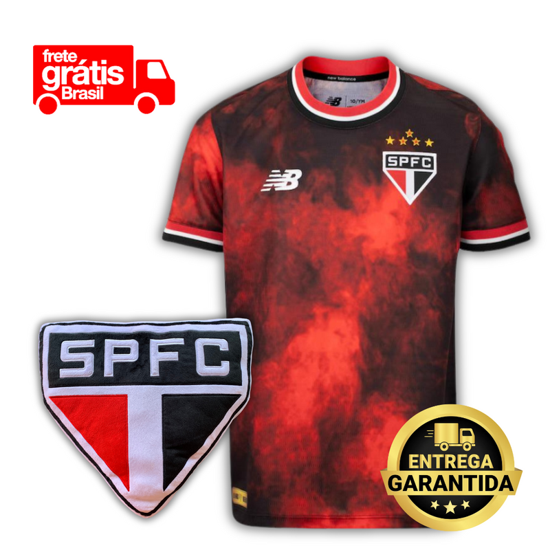 Camisa do São Paulo Torcida que Conduz 24/25 + 1 Almofada de Pelúcia de Brinde