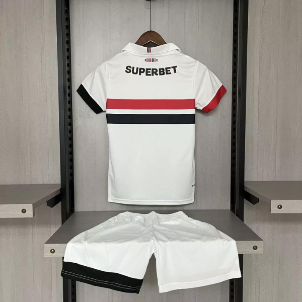 Conjunto São Paulo Infantojuvenil 24/25 (Calção + Camisa) + Personalização e Chaveiro Grátis