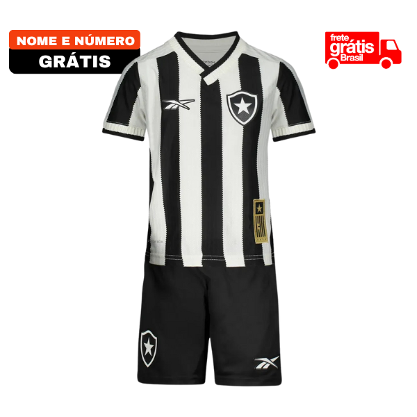 Conjunto Infantil Botafogo I 24/25 + Personalização Grátis (nome + número)