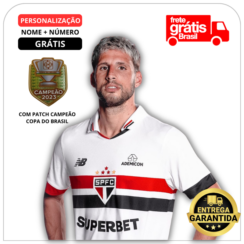 Camisa do São Paulo 24/25 com Personalização e Patch de Campeão Grátis