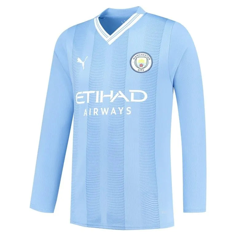 Camisa Manchester City Home 23/24 Manga Longa - Azul