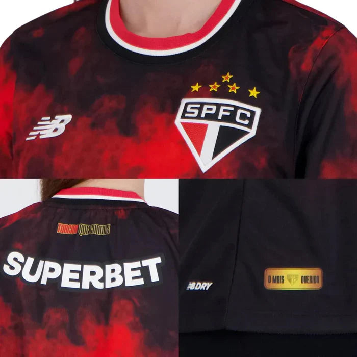 Camisa do São Paulo Feminina Baby Look 24/25 com Personalização Grátis