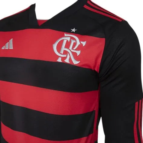 Camisa Flamengo Home 24/25 Manga Longa  - Preta e Vermelha