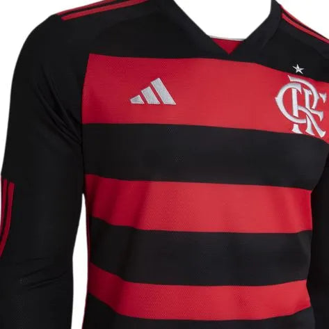 Camisa Flamengo Home 24/25 Manga Longa  - Preta e Vermelha