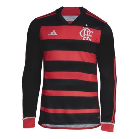 Camisa Flamengo Home 24/25 Manga Longa  - Preta e Vermelha